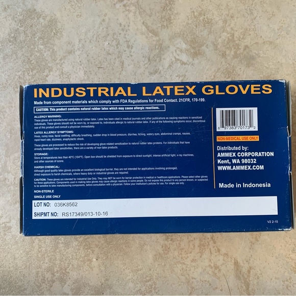 Gloveworks Industrial Latex Gloves New Box of 100 - Picture 3 of 3
